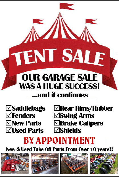 Motorcycle Parts & Accessories Tent Sale